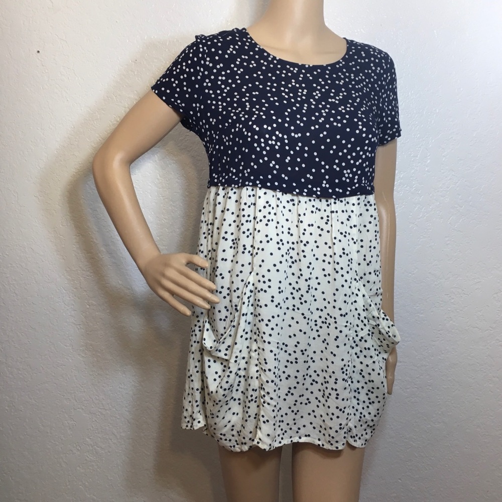 Anthropologie HD Paris Navy/White Dress